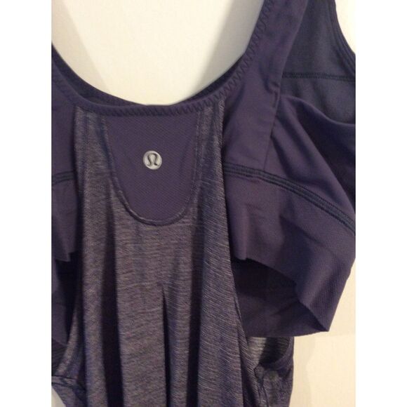 LuLuLemon 2 in 1 tank Navy Size 8 drawstring waist VNC active - Picture 5 of 7